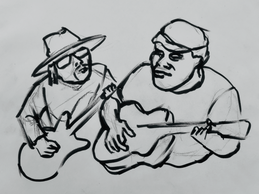 Joe & Bill - drawing by London