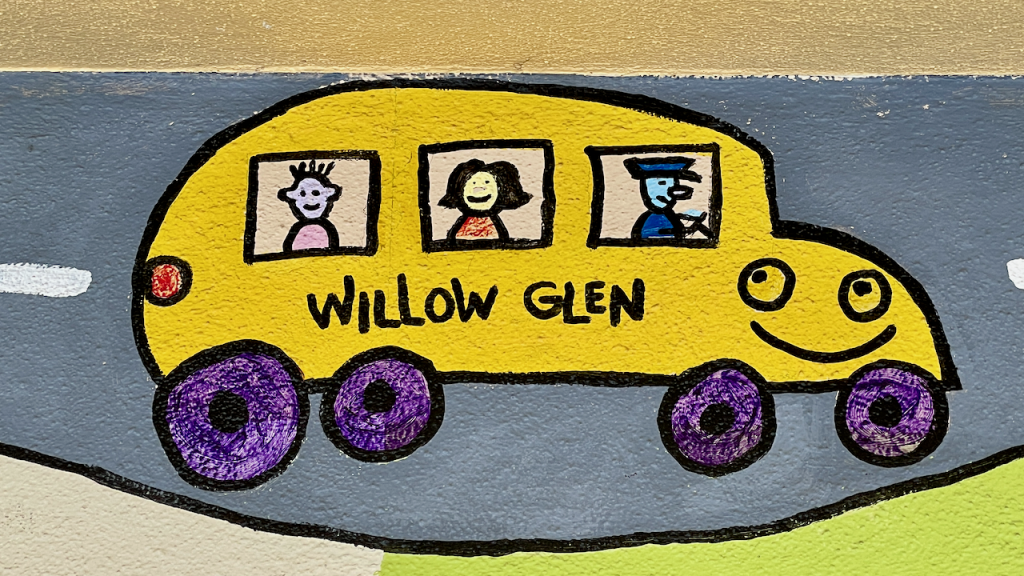 Willow Glen bus mural at Willow Glen Elementary
